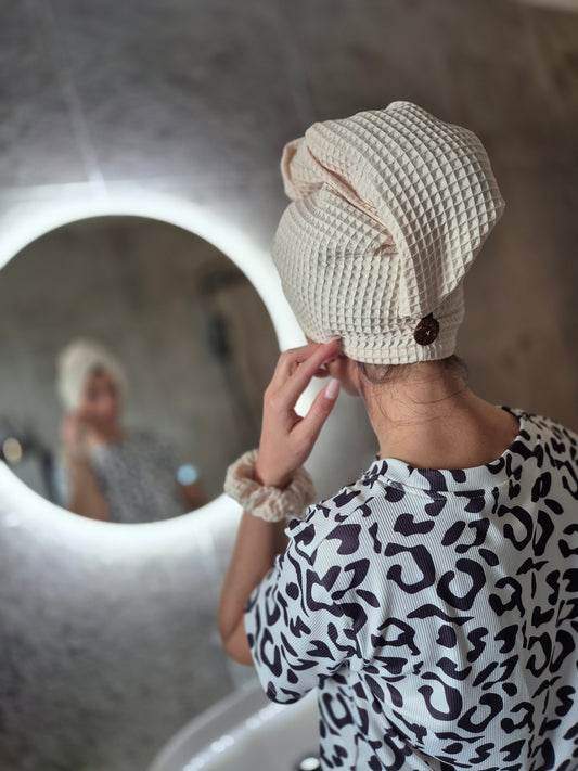 „Natural Care“ vaflinio audinio plaukų turbanas
