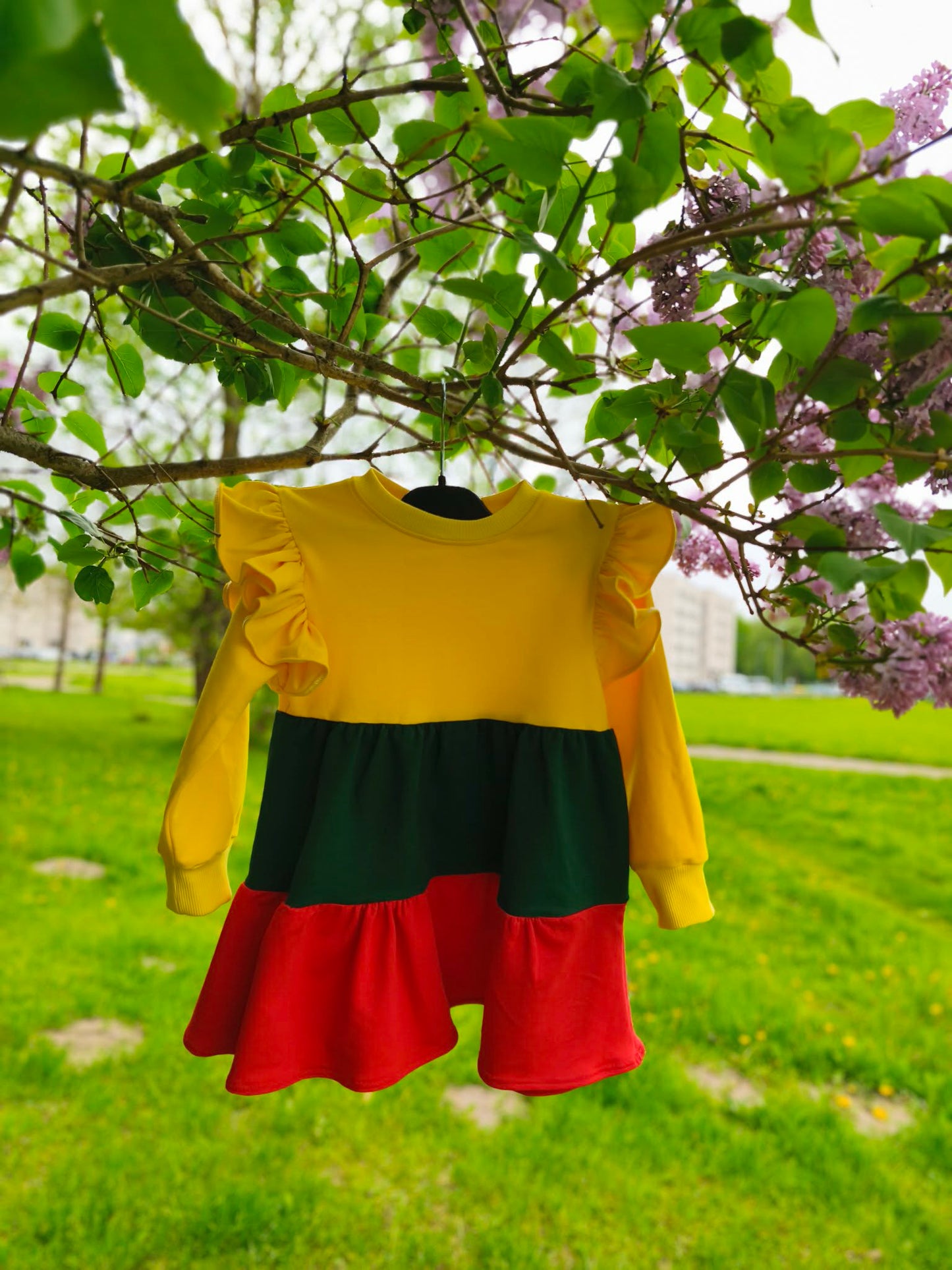 Lietuviško stiliaus trikotažinė suknelė mergaitei 🇱🇹