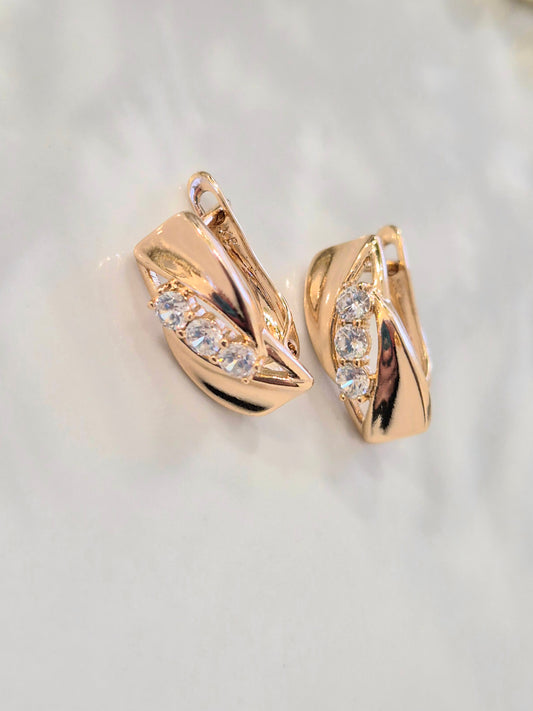 XP auskarai - skaidrūs akmenukai