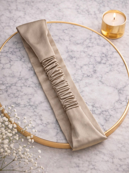 Šilkinė galvajuostė - beige