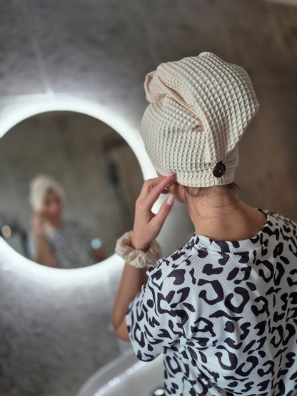 „Natural Care“ vaflinio audinio plaukų turbanas